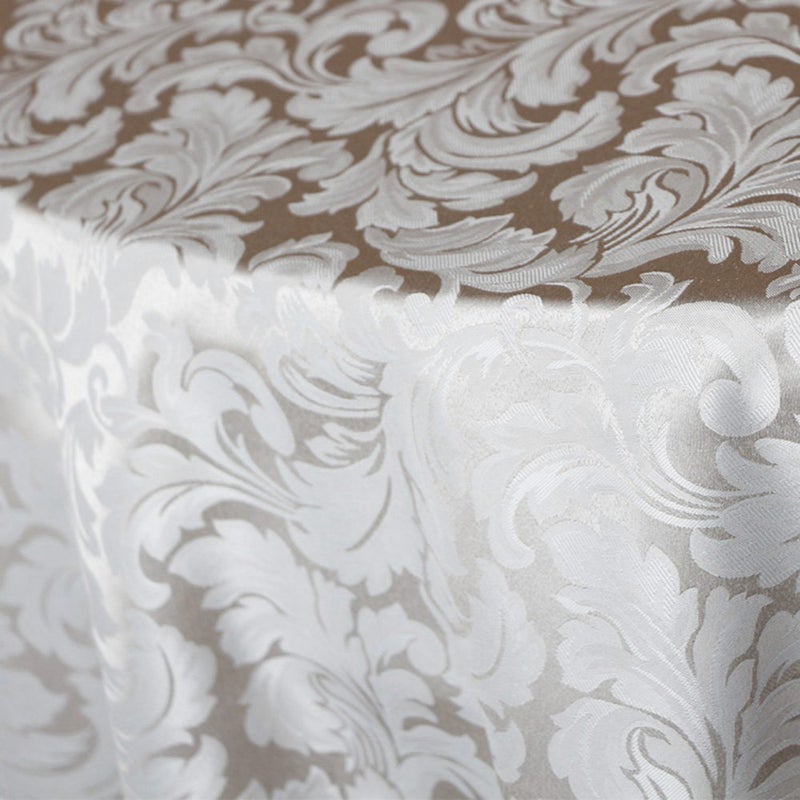 Tektrum Heavy Duty 90 inch Round Damask Jacquard Tablecloth Table Cover - Waterproof/Spill Proof/Stain Resistant/Wrinkle Free - Great for Banquet, Parties, Dinner, Restaurant, Wedding (Beige) - Image 3